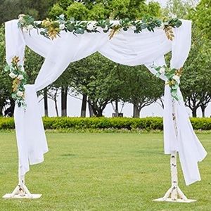 Gorgeous Wedding Arch Sheer Cream Crinkle Panel/Scarf